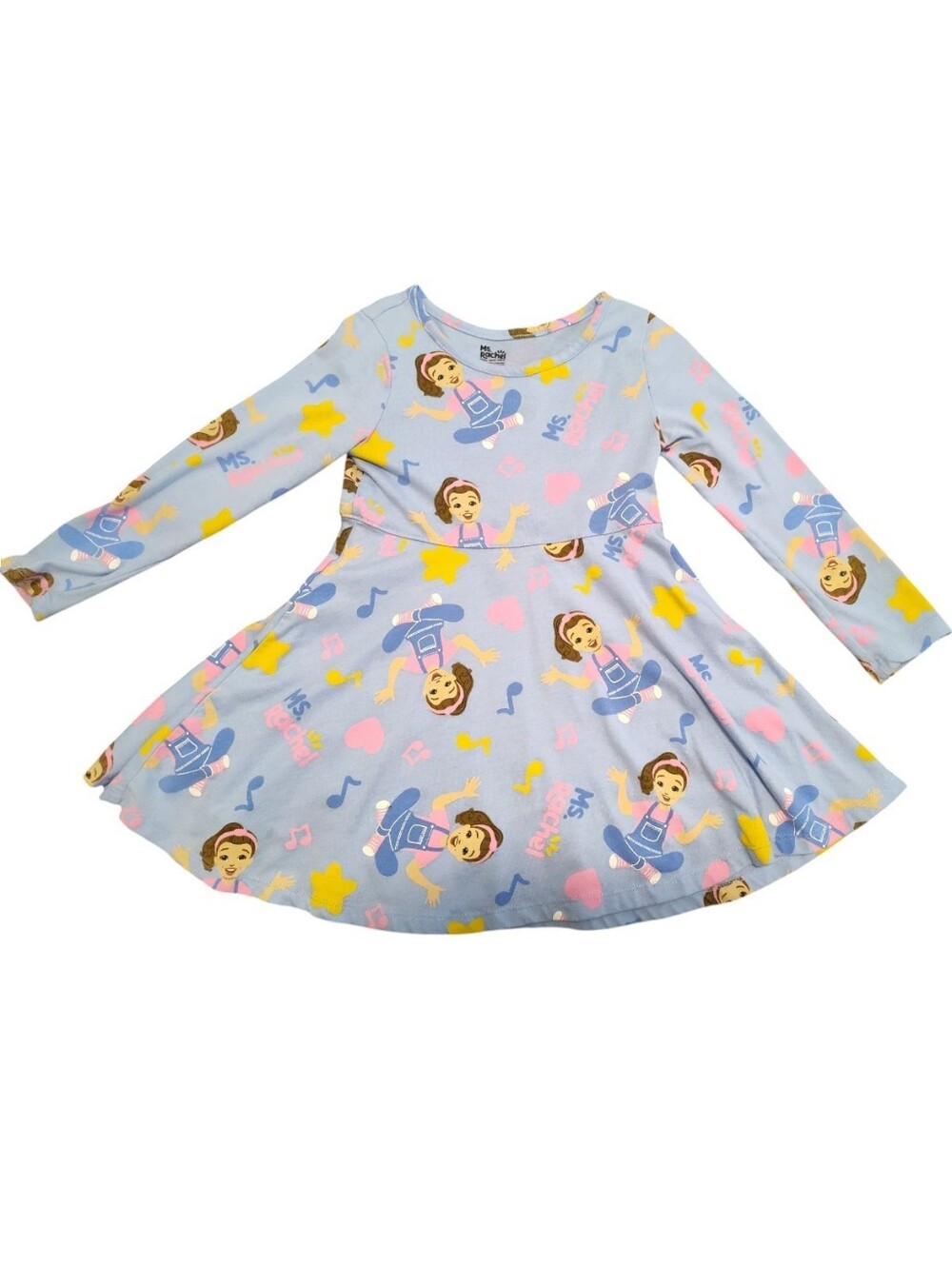 Ms. Rachel Toddler Girls Dress Size 4T Blue Long Sleeve Skater Dress